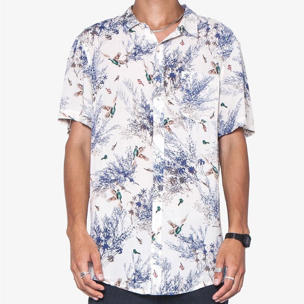 Zeegeewhy Men's  Beach rayon Button-Down Shirt